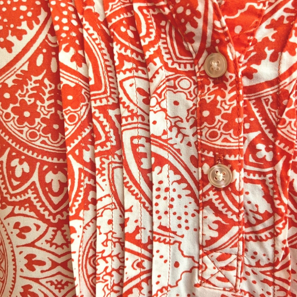 Old Navy Womens Red White Medallion Paisley Sleeveless Pintuck Shift Dress L - Picture 4 of 10